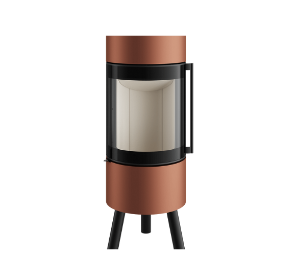 Kaminska peč v rose-gold barvi na treh nogicah